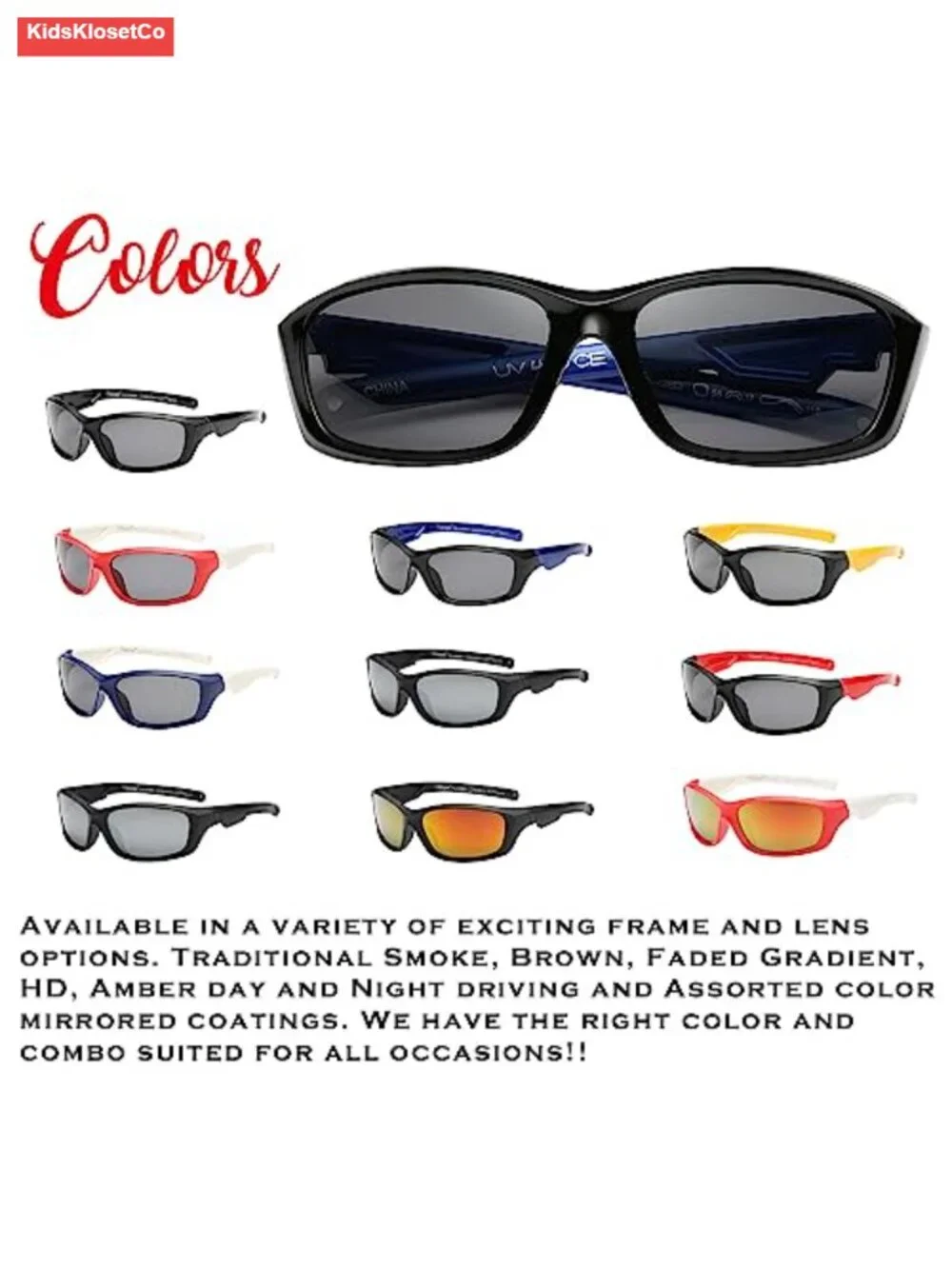 Kids Toddler Boys Sports Wrap Polarized Sunglasses - BPA Free